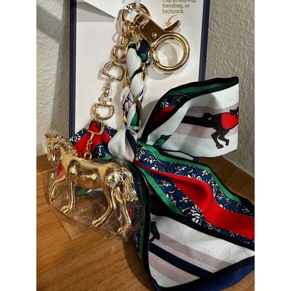 Piper K Gold Horse and Satin Bow Keychain/Bag charm NIB - Picture 2 of 4